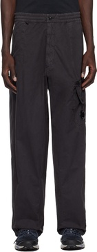 Black Microreps Boxy Lens Cargo Pants
