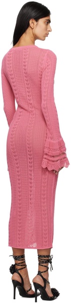 Pink Button Midi Dress