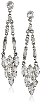 Ben-Amun Jewelry Clear Crystal Drop Earrings