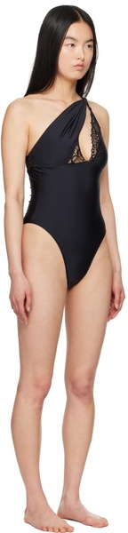 Black Asymmetric Swimsuit