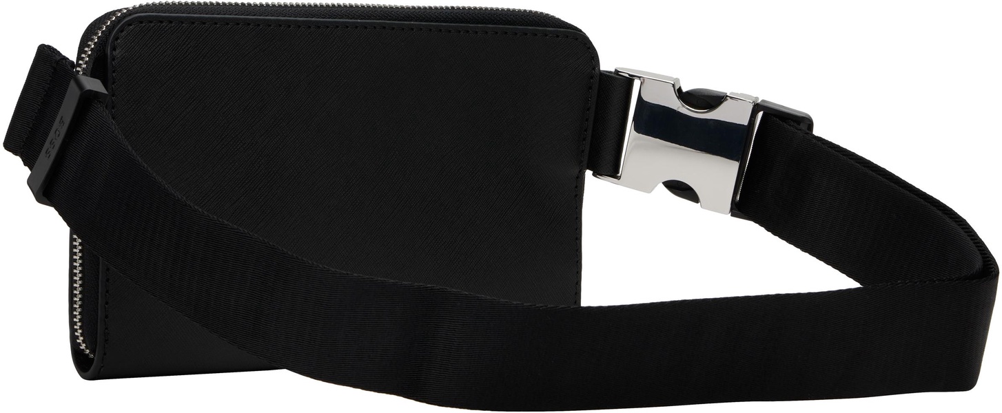 Black Structured Crossbody Pouch