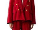augusta corduroy blazer in red ruby