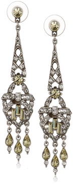 Ben-Amun Yellow Deco Collection Crystal New York Fashion Jewelry Earrings Brooch Necklace
