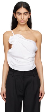 White One Shoulder Draped Top