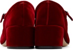 Red Aline Velvet Mary-Jane Heels
