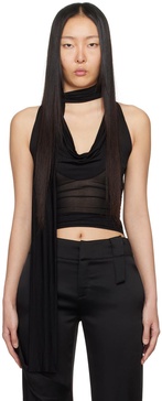Black Cowl Neck Tank Top