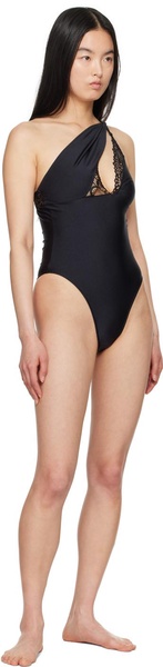 Black Asymmetric Swimsuit