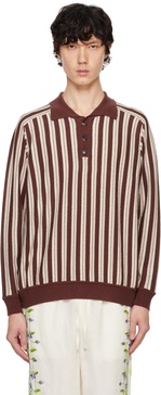 Brown & Off-White Hogan Stripe Polo