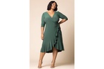 Plus Size Whimsy Ruffled Midi Wrap Dress