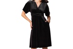 Women's Angelic Velvet Midi Cocktail Dress with Pockets