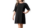 Plus Size Manhattan Shift Dress with Tie Sleeves