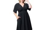 Plus Size Gia A-Line Midi Dress with Pockets