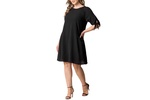 Plus Size Manhattan Shift Dress with Tie Sleeves