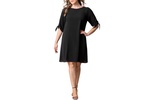Plus Size Manhattan Shift Dress with Tie Sleeves
