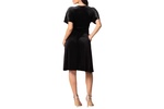 Women's Angelic Velvet Midi Cocktail Dress with Pockets