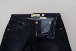 Blue Cotton Skinny Low Waist Women Casual Denim Jeans