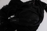 Dolce & Gabbana  Black Floral Ricamo Sheath Long Dress