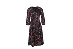 long -sleeve midi dress in floral print polyester