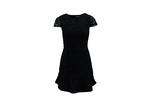 short sleeve lace dress in black polyester