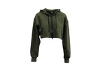 adidas stella mccartney cropped hoodie sweater in green organic cotton