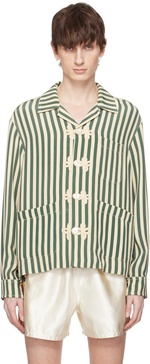 Green & Off-White Soda Stripe Trillium Shirt