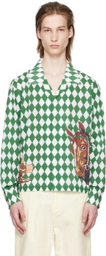 Green & White Jockey Diamond Shirt
