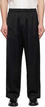 Black Satin Track Pants