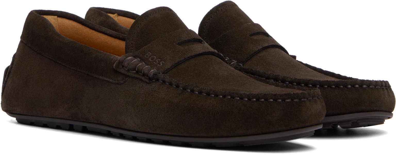 Brown Portuguese-Crafted Suede Loafers