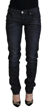 cotton low waist slim fit women casual blue women's jeans