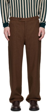 Brown Linen Suiting Trousers