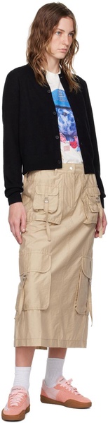 Technical cotton-blend cargo skirt