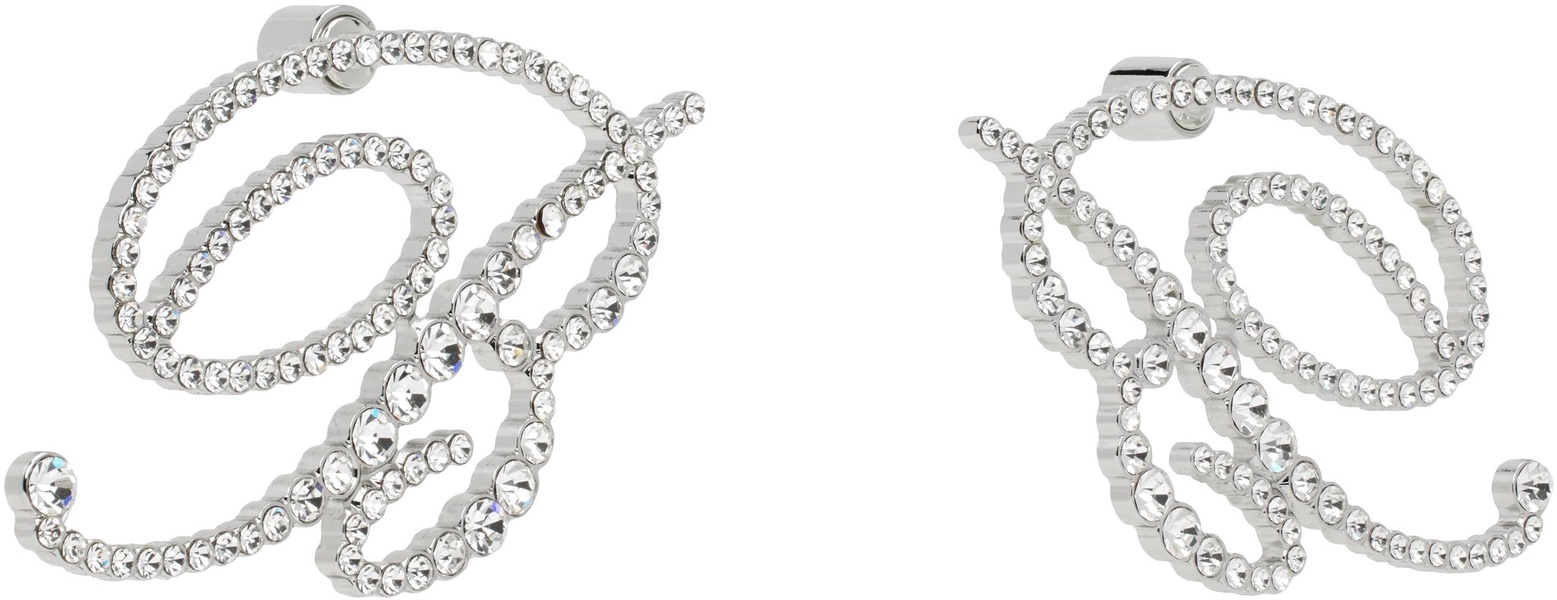 Silver 'B' Earrings
