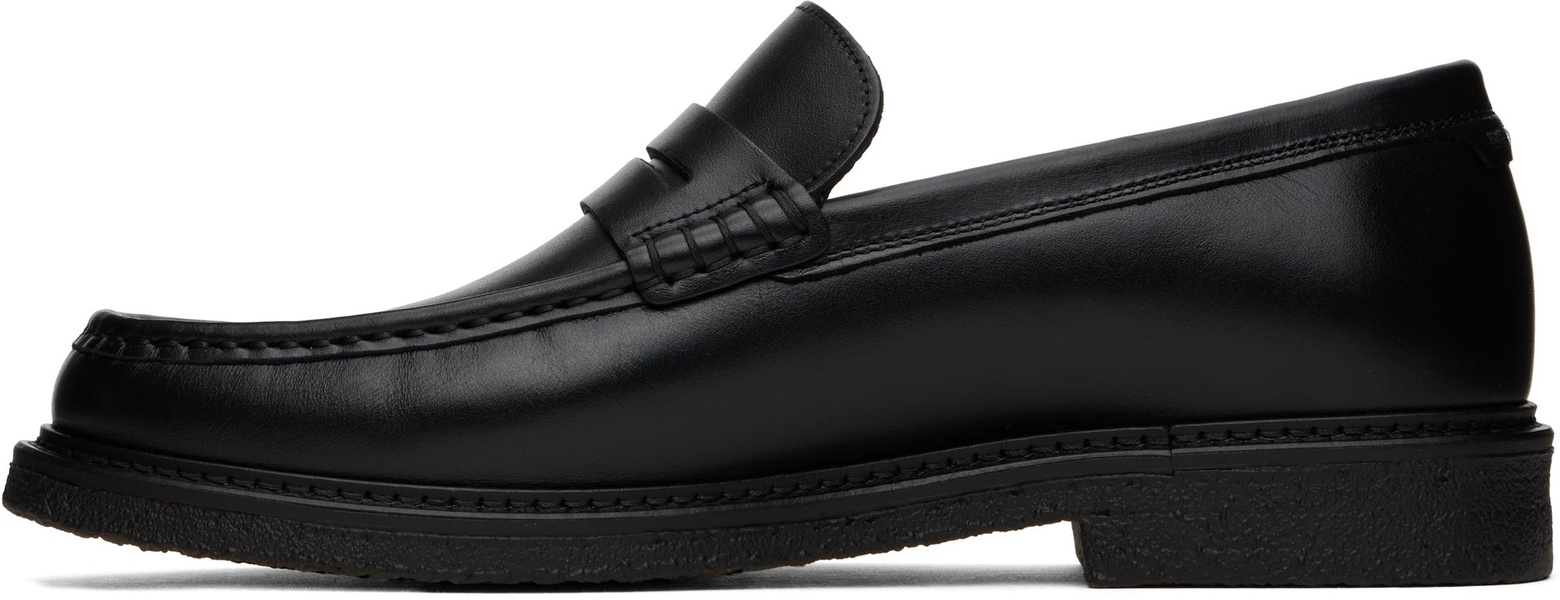 Black Polished-Leather Loafers