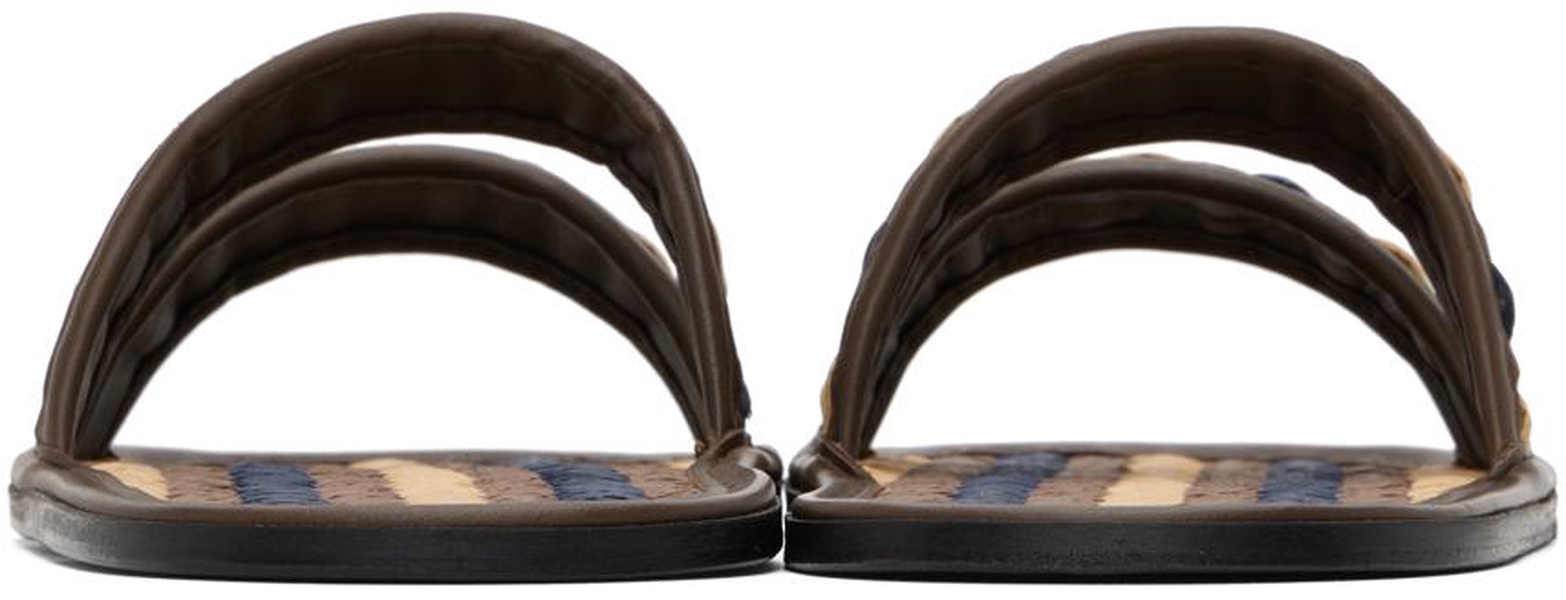 Brown & Navy Duotone Summer Slides