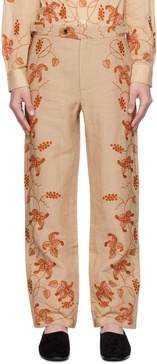 Orange Bougainvillea Trousers