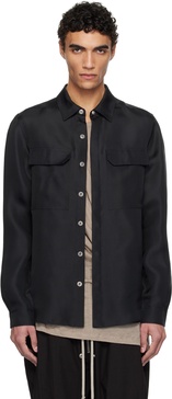 Black Hollywood Silk Gazar Overshirt