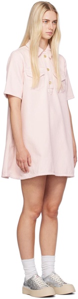 Pink Overdyed Denim Minidress