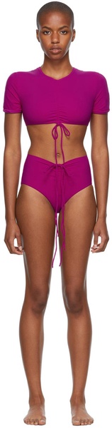 Pink Ruched Crop & Odessa Bikini