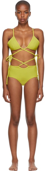 Green Wrapped Tie & Loop Tie Bikini