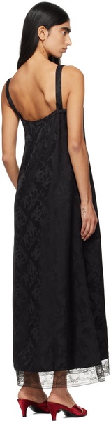 Black Football Jacquard Column Maxi Dress