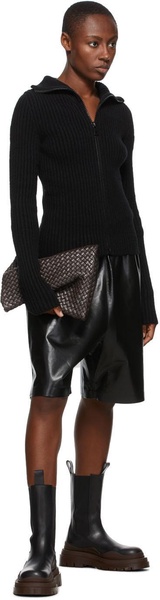 Brown Intrecciato Bow Tie Clutch