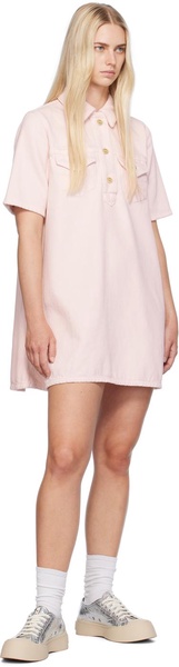 Pink Overdyed Denim Minidress