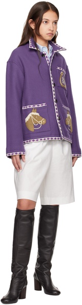Purple Bronco Appliqué Jacket