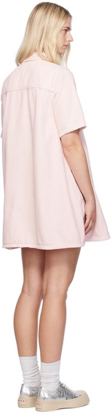 Pink Overdyed Denim Minidress