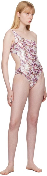 White Crazy Orb One-Piece Swimsuit