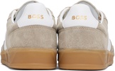 Beige Suede Lace-Up Sneakers