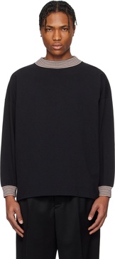 Black Duotone Mockneck Top