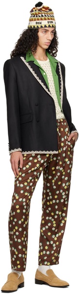 Brown Bubble Dot Trousers