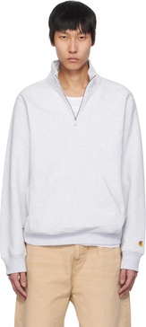 Gray Chase Neck Zip Sweatshirt