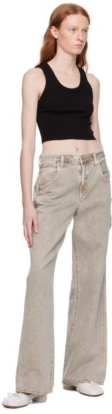 Poppy Cotton-Blend Cropped Tank Top